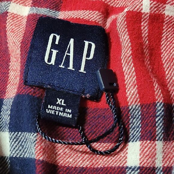 Gap red plaid women's long sleeve button up shirt - Picture 4 of 6